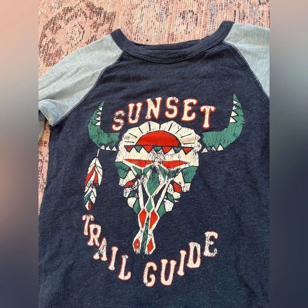 GAP Kids Sunset Trail Guide Raglan Tee - navy